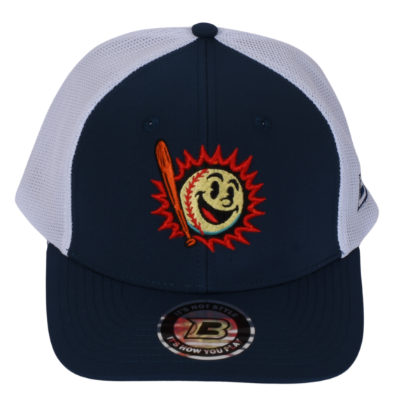 Gorra azul con blanco estilo trucker DB3 modelo ball bash de frente